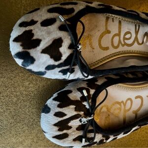 Sam Edelman Leopard Calf Hair Ballet Flats | Size 9.5